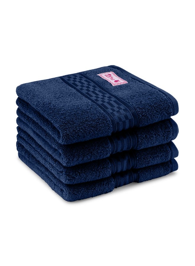 BYFT Home Ultra (Blue) Premium Cotton Hand Towel (50 X 90 Cm-Set Of 2) Highly Absorbent, High Quality Bath Linen With Checkered Dobby 550 Gsm - Image 5