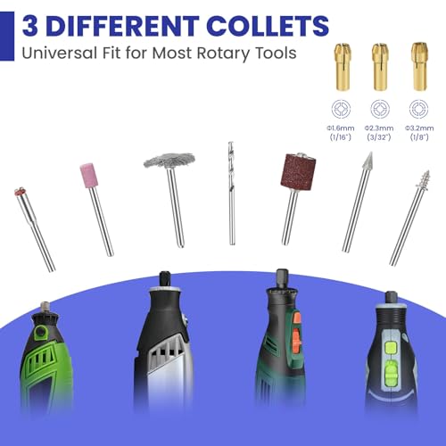 HARDELL 618PCS Rotary Tool Accessories, Rotary Tool Attachment with 1/8" Diameter Shanks, Fits Dremel Rotary Tools, Universal Bits for Sanding, Cutting, Polishing, Grinding, Drilling, Engraving - Image 3