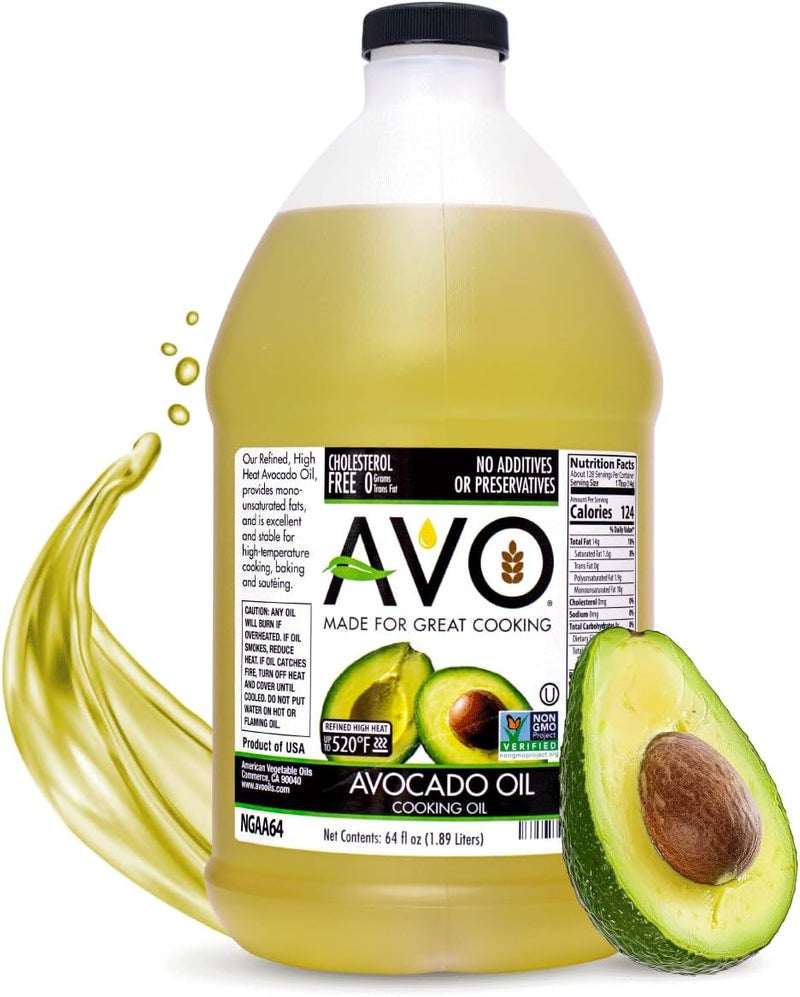 AVO Non-GMO 100% Avocado Oil, 64 Fl Oz - No Preservatives Added - Image 1