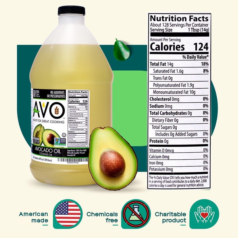 AVO Non-GMO 100% Avocado Oil, 64 Fl Oz - No Preservatives Added - Image 2