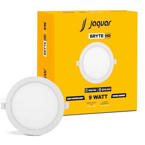 Jaquar 9W Bryte Slim Downlight Natural White with Aluminum Housing—Built-in Driver | High Lumens | Slim Design | 2-Year Warranty | Easy and Quick Installation | Pack of 1 - Image 1