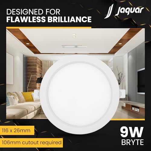 Jaquar 9W Bryte Slim Downlight Natural White with Aluminum Housing—Built-in Driver | High Lumens | Slim Design | 2-Year Warranty | Easy and Quick Installation | Pack of 1 - Image 5