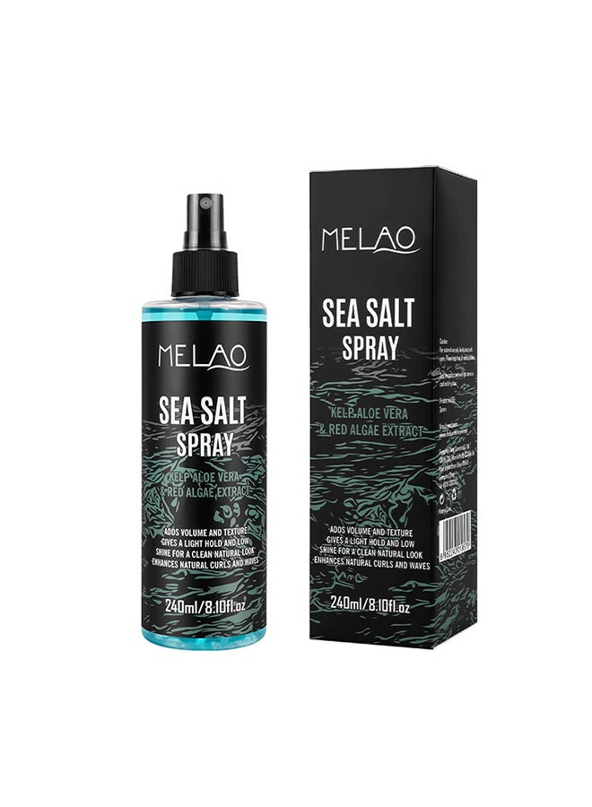 ميلاو رذاذ ملح البحر للشعر للرجال - رذاذ ملح البحر مع الطحالب، الألوة فيرا وطحالب البحر الأحمر - رذاذ للشعر للرجال للحصول على المزيد من الحجم والملمس - 240 مل - Image 1