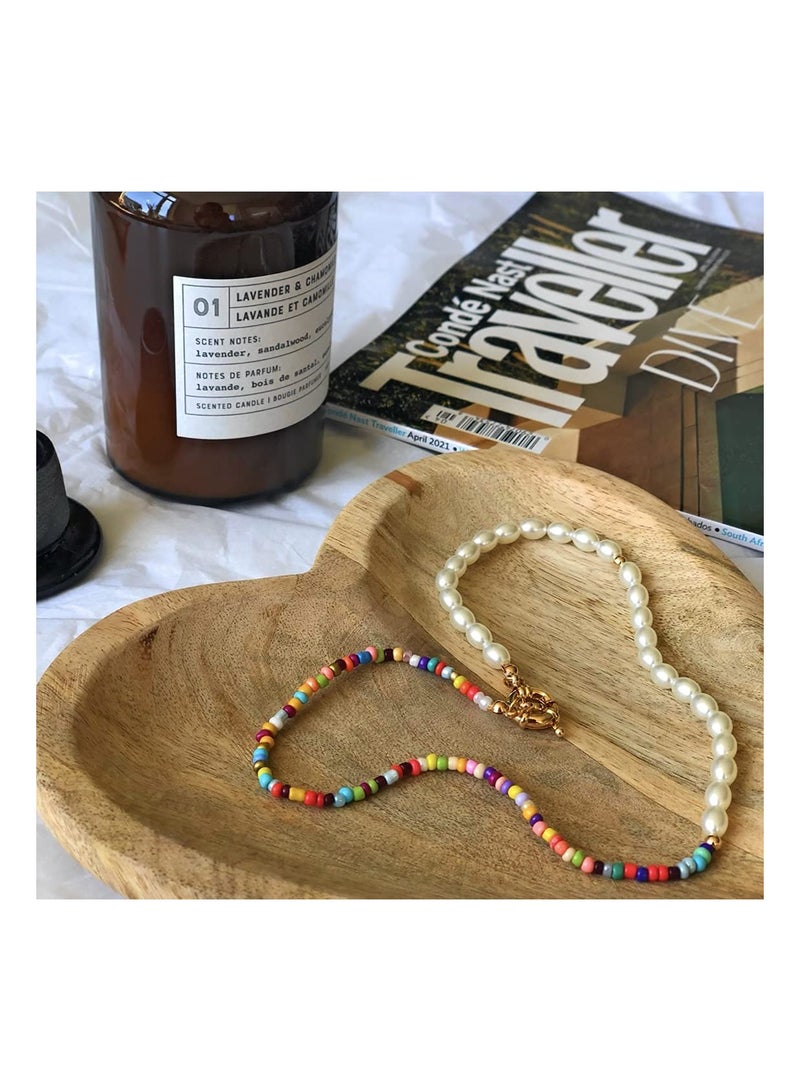 Zikra Bead Pearl Choker Necklace for Women Girl Teen Men Handmade Colorful Seed Beaded Boho Choker Y2K Jewelry - Image 3