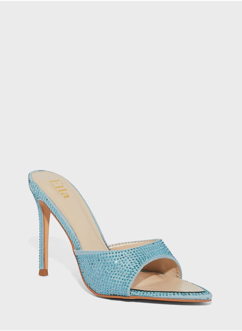 Ella Limited Edition - صندل مدبب من الألماس باللون الأسود - Image 1