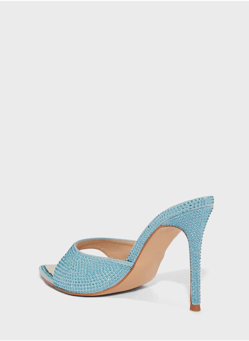 Ella Limited Edition - صندل مدبب من الألماس باللون الأسود - Image 1