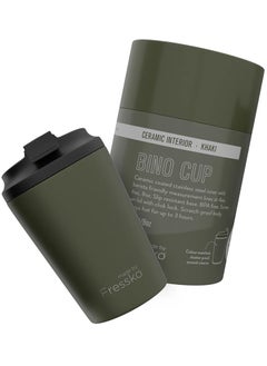 made by Fressko Khaki Ceramic Interior Reusable Cup 12oz  - Image 1