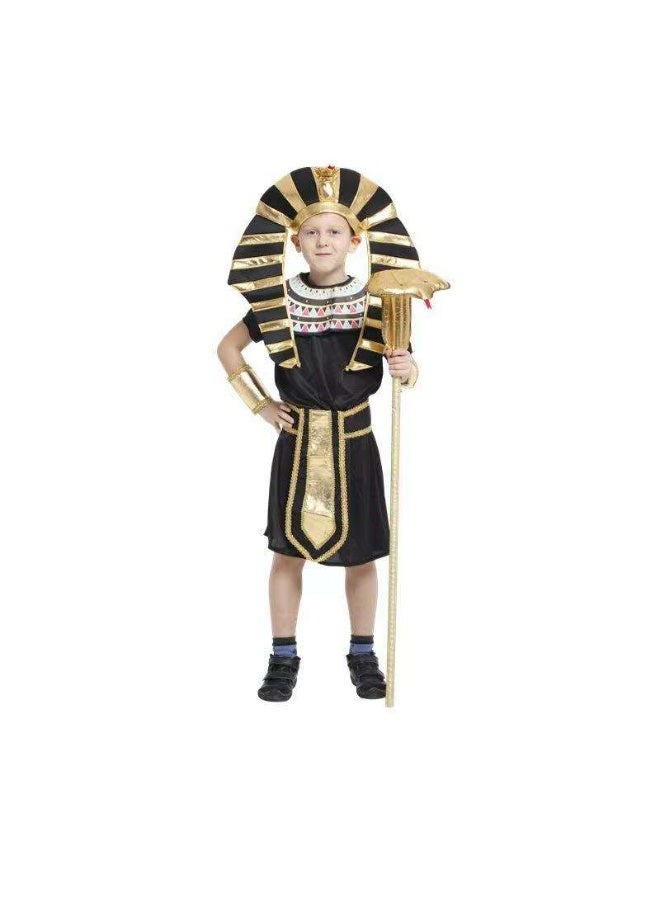 Boys Kids Egyptian Pharaoh Halloween Cosplay Costume Tunic Role Play Dress up