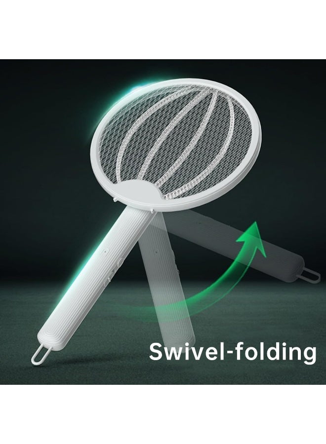 Generic Electric Fly Swatter, 3000V USB Rechargeable Bug Zapper Racket, 180° Rotatable Handle, Mosquito Bat with LED Light  - Image 2