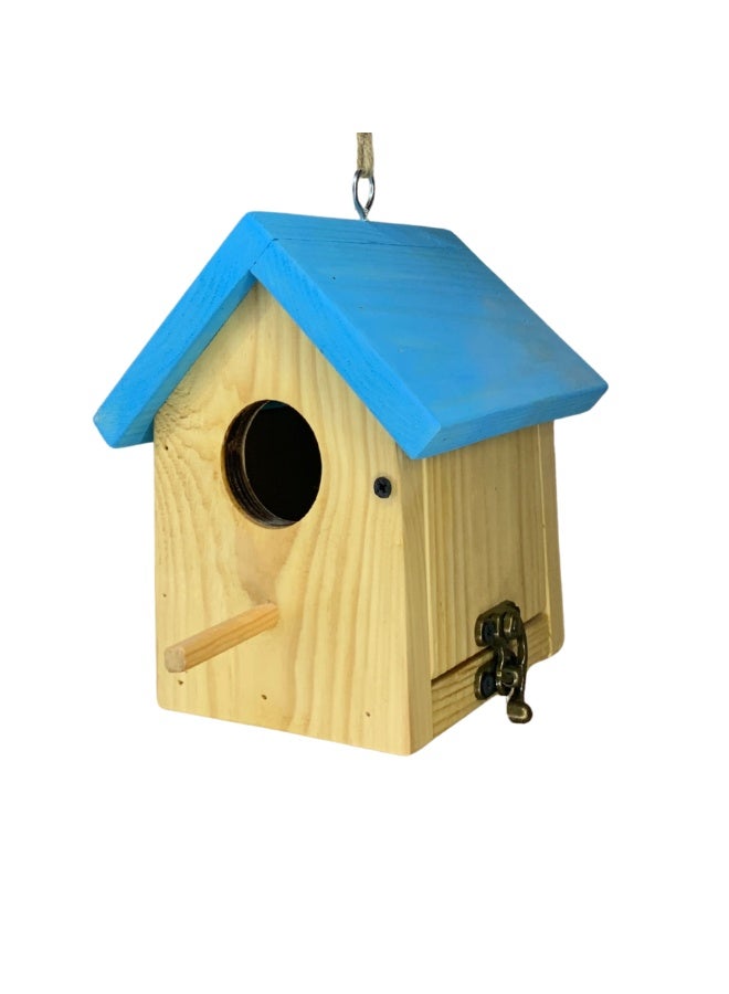 بيت عصافير خشبي بأبواب قابلة للفتح - لون أزرق فاتح من Pet's Home - Image 2