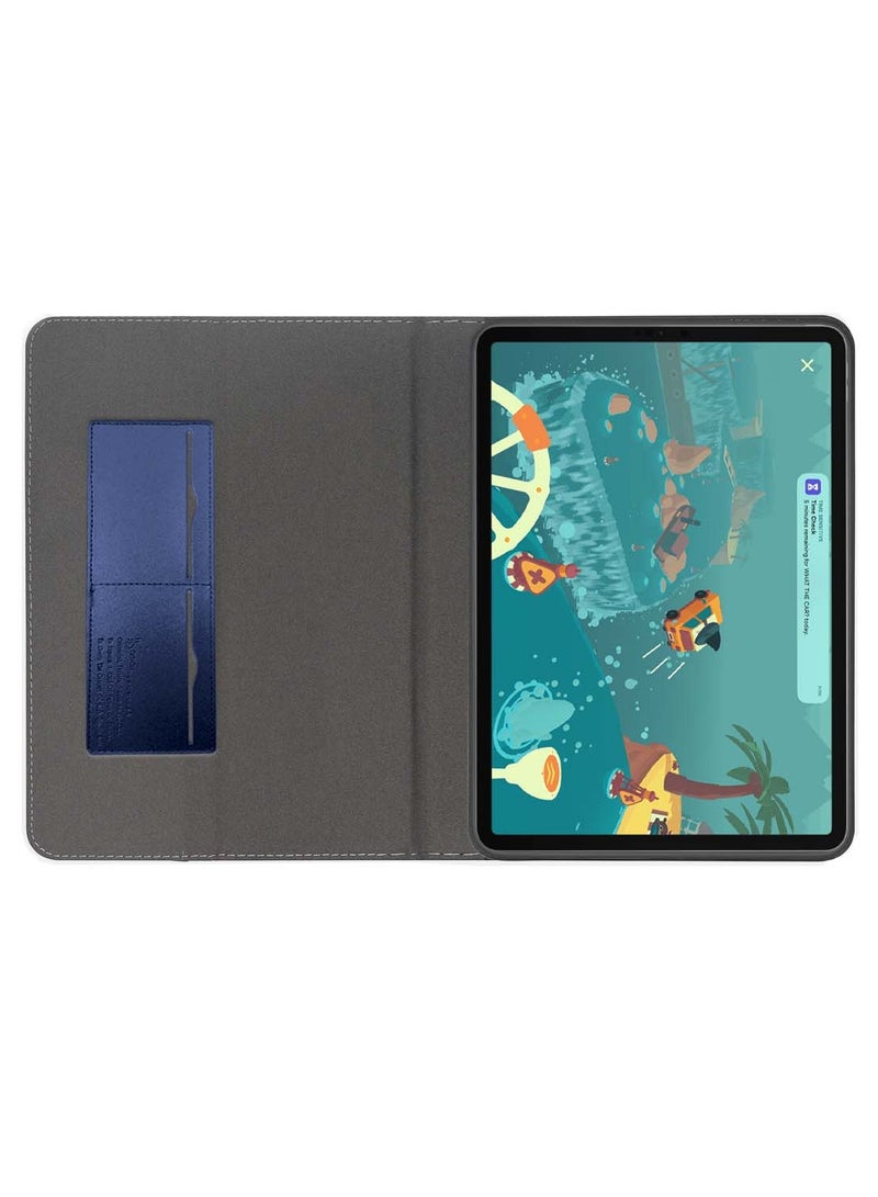 Cat - Cot PU Leather With Card Holder Flip Case Cover For Apple iPad Pro 13 5G 2024 (7th Generation) 13 Inch Navy Blue  - Image 4