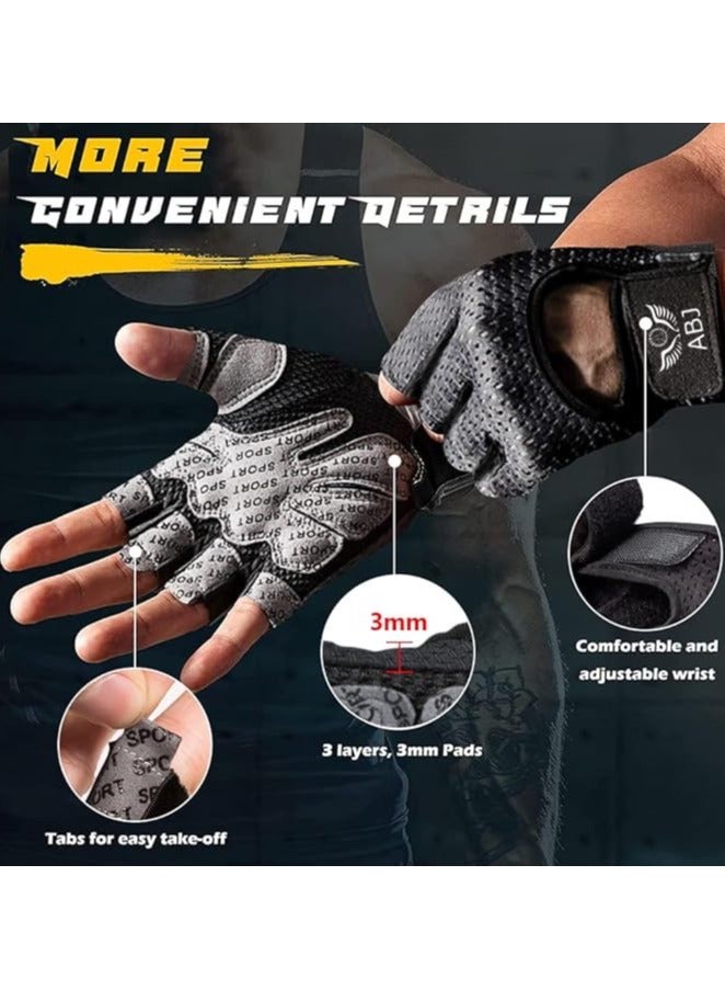 ABJ ProGrip Non-Slip Fitness Gloves,Outer Mesh Wear Resistant Weightlifting Gloves  - Image 2