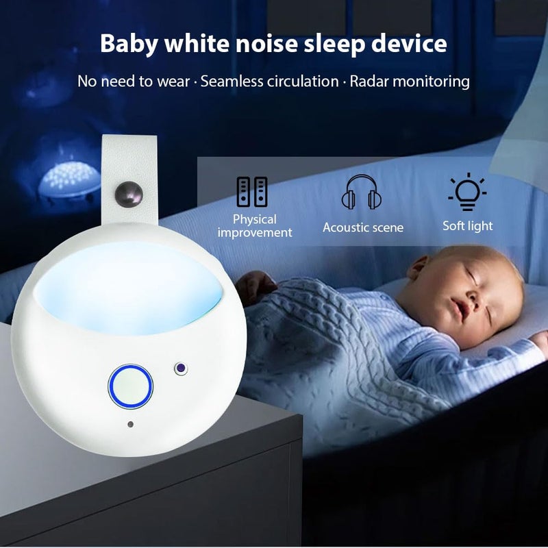 White Noise Machine with Night Light Sleep Monitoring Portable Sound Machine for Home Office Travel - Image 4