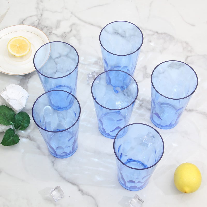 JGIRL Unbreakable Plastic Drinking Glasses [Set of 6] Shatterproof Tumblers, Reusable Glass Cups, Dishwasher Safe (16 Ounces) - Image 5