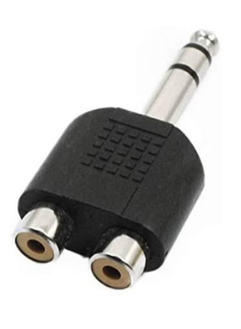 2 pcs 6.35mm 1/4" Male Stereo to Dual RCA Female Y Splitter Audio Adapter/Connector - Image 2