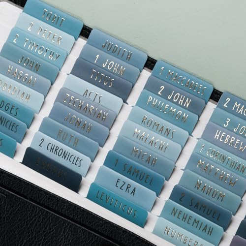 UPAFEXXI-Laminated Bible Tabs with Book Summaries(Gold Foil Embossed Lettering), Bible Tabs for Women and Men, Reposition Large Print Stickers, Easy to Read, 80Chapters Labels for Easy Navigation - Image 1