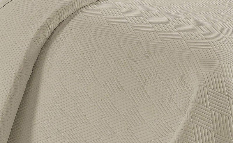 Linen Plus Luxury Oversized Coverlet Embossed Bedspread Set Solid Beige King/California King Bed Cover New # Ashley - Image 2