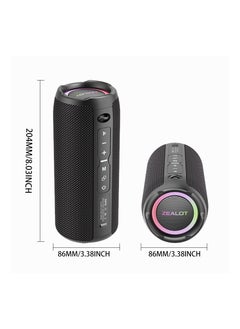 Zealot ZEALOT S49 Pro 20W Bluetooth Speaker, Portable for Outdoor Subwoofer, Dual Pairing Wireless/  USB/TF Card/ 3.5mm AUX, Loud Stereo Booming Bass Boombox, Waterproof IPX5 3000mAh Battery 12 Hours Playtime  - Image 2