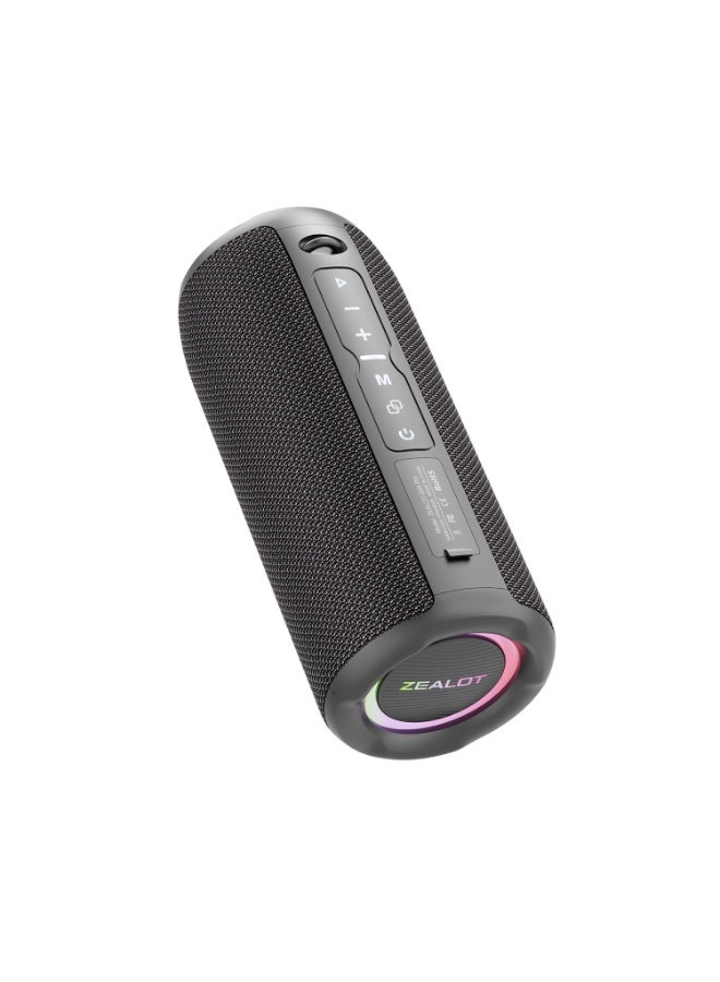 زيلوت سماعة بلوتوث ZEALOT S49 Pro بقوة 40 وات مقاومة للماء IPX7 صوت ستيريو قوي وباس عميق بطارية 3000 مل أمبير تدوم 12 ساعة دعم توصيل TWS منفذ USB وTF ومدخل 3.5 مم - Image 3