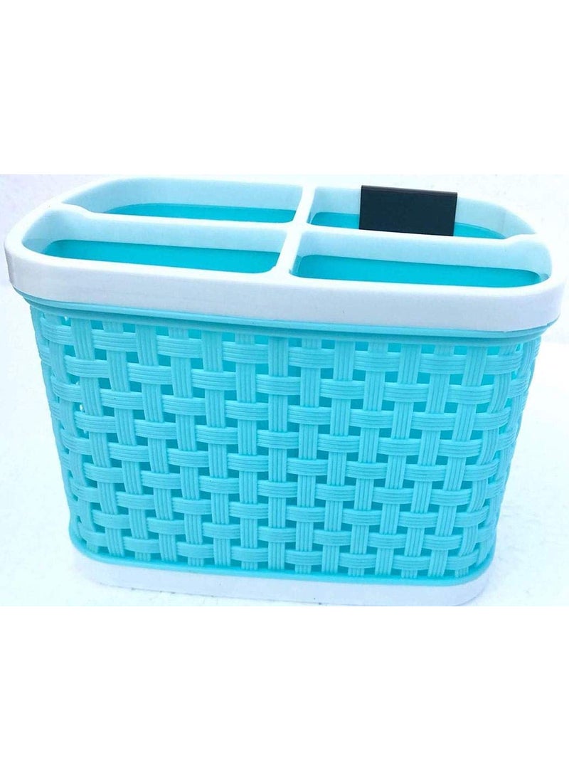 Paghadi Paghadi Multipurpose Plastic Kitchen Utensil Holder Spoon Knife Stand Organiser BasketStorage Box For BedroomBathroomOffice Table Storage Organizer Set of 1PC Multicolour  - Image 4