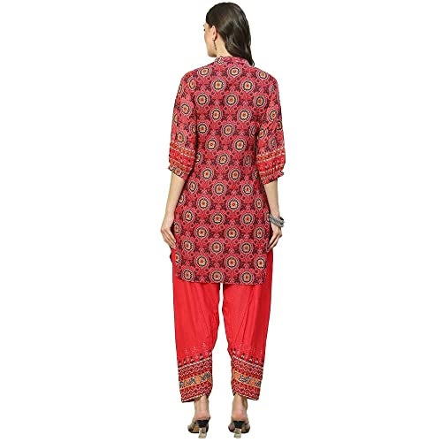 BIBA Cotton Women Printed Relaxed Salwar Kurta Dupatta(SKDSUZANI8186_RED_34) - Image 2