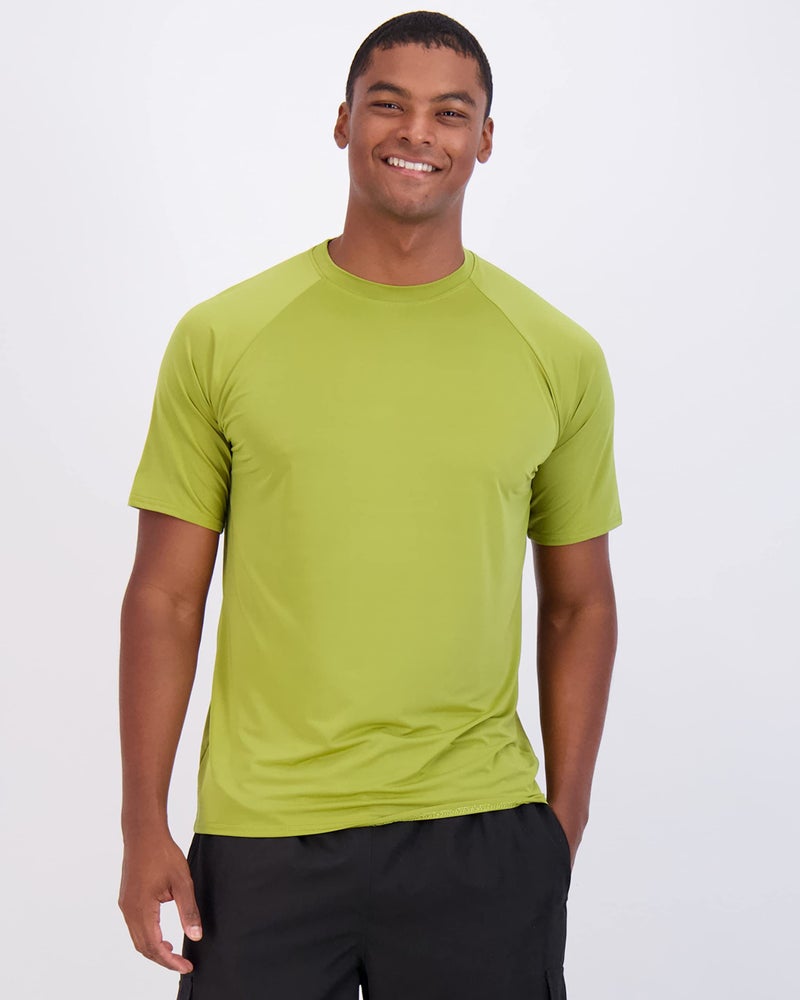 REALESSENTIALS 4 Pack Rash Guard for Men Swim Shirts Mens Short Sleeve Sun Shirt SPF Uv Protection Swimming Rashguard Water Swimwear Pool UPF 50 - Image 2