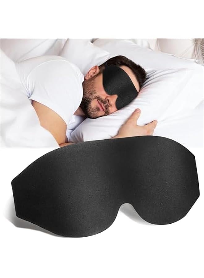 Eye Mask Cover, 3D Contoured Eye Sleep Mask Sleeping Cover Cfortable Light Blocking for Men Wen, Adjustable Strap Eye Blackout Masks Covers for Travel Office Nap Sleeping Eye Shade - Image 1