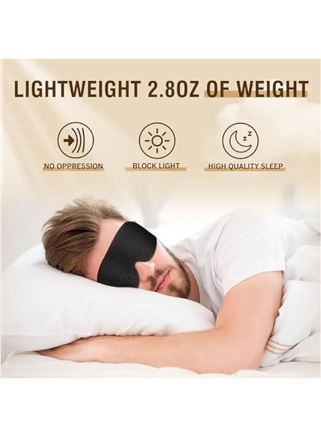 Eye Mask Cover, 3D Contoured Eye Sleep Mask Sleeping Cover Cfortable Light Blocking for Men Wen, Adjustable Strap Eye Blackout Masks Covers for Travel Office Nap Sleeping Eye Shade - Image 2