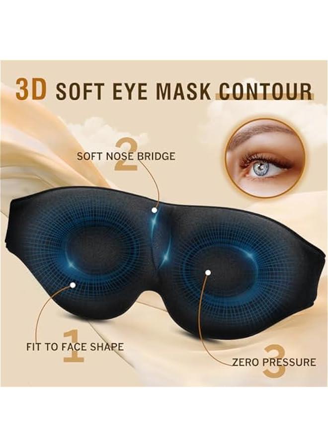 Eye Mask Cover, 3D Contoured Eye Sleep Mask Sleeping Cover Cfortable Light Blocking for Men Wen, Adjustable Strap Eye Blackout Masks Covers for Travel Office Nap Sleeping Eye Shade - Image 3