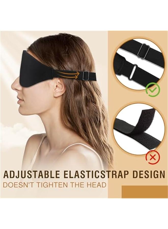 Eye Mask Cover, 3D Contoured Eye Sleep Mask Sleeping Cover Cfortable Light Blocking for Men Wen, Adjustable Strap Eye Blackout Masks Covers for Travel Office Nap Sleeping Eye Shade - Image 5