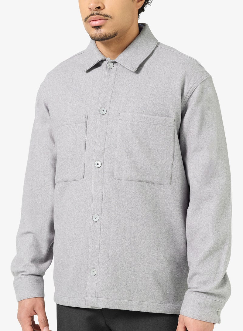 جاك اند جونز قميص جيري بأكمام طويلة وأزرار - Image 3
