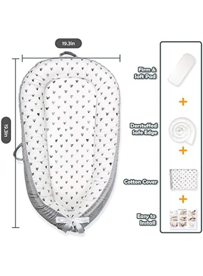 مورو مورو سرير أطفال ، قطن ناعم مسامي للبشرة الحساسة للأطفال ، مقعد كرسي محمول للرضع لوقت البطن - Image 5