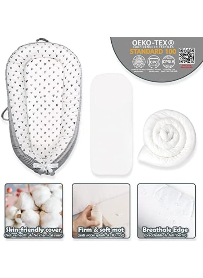 مورو مورو سرير أطفال ، قطن ناعم مسامي للبشرة الحساسة للأطفال ، مقعد كرسي محمول للرضع لوقت البطن - Image 2