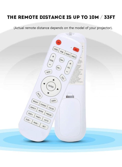Universal Projector Remote Control, Remote Controller for Projector, Remote Distance Is Up to 10m / 33ft
