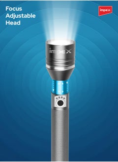 Impex Rechargeable LED Flashlight, 25W Laser LED Torch, Aircraft-Grade Aluminum Body, 4000mAh Li-ion Battery, Type C Charging, 800-1000 Lumens, Adjustable Focus, 5 Modes, and 3-4 Hour Runtime - Hunter Z6  - Image 4