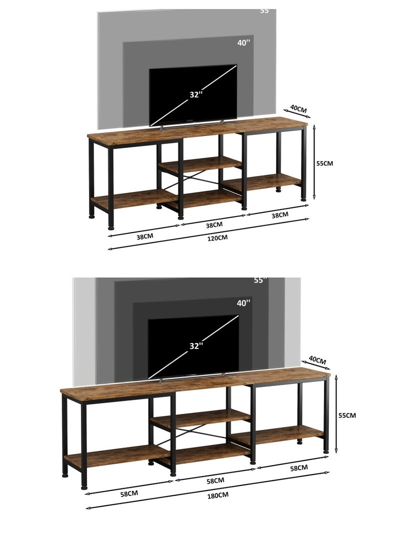 Zanotta TV Table TV Stand Table For TV with Storage Shelves Entertainment Center and TV Console Table for Home Living Room White - Image 3