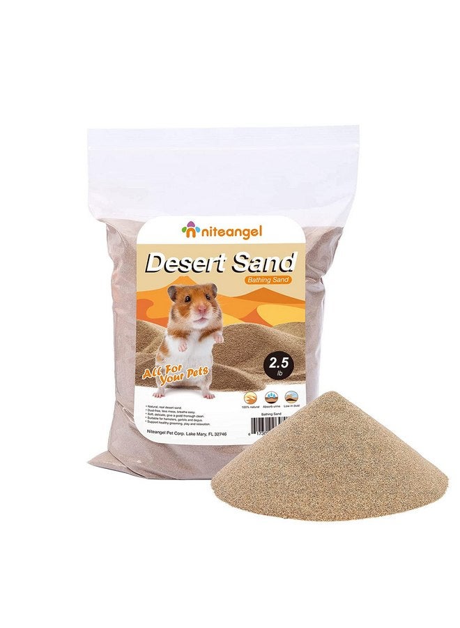 Niteangel Hamster Desert Bath Sand | No-Dust Bath or Potty Litter Sand for Hamster Chinchillas Gerbil Mice Degu or Other Small Pets (2.5LB, Desert Sand) - Image 1
