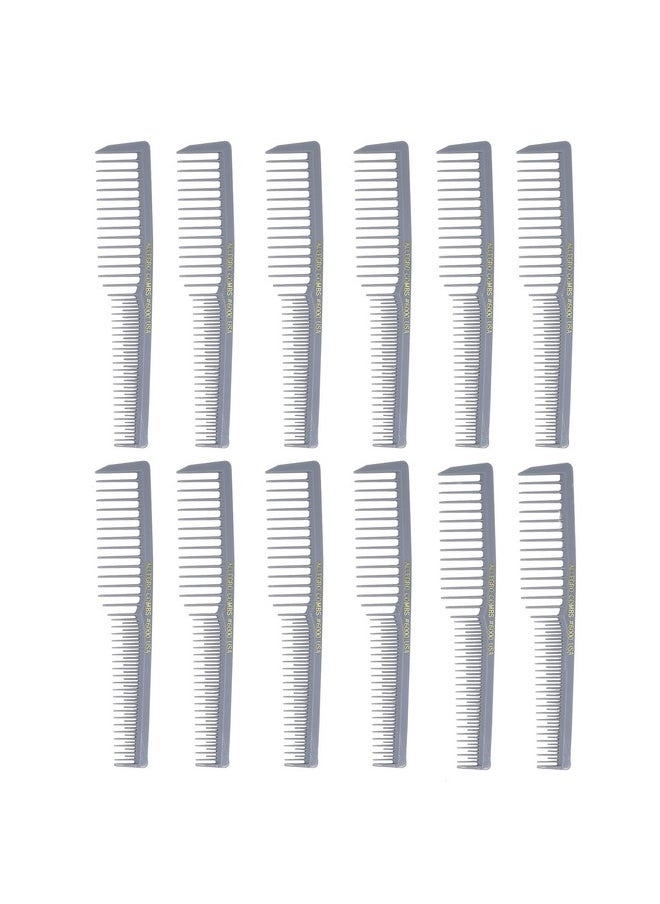 Allegro Combs Allegro Combs 6000 Teasing Combs Lift Vent Hair Combs Space Tooth Wide Tooth Barber Stylist Curly Hair Parting 12 Pc. (Grey)  - Image 1