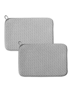 Excefore Dish Drying Mat for Kitchen Counter: 2 Pack 24 X 17 Inch Microfiber Dish Drying Mat, Absorbent Dish Drying Pads, Dish Drying Mat with Non-slip Rubber Backed for Countertops, Sinks, Draining Racks  - Image 1