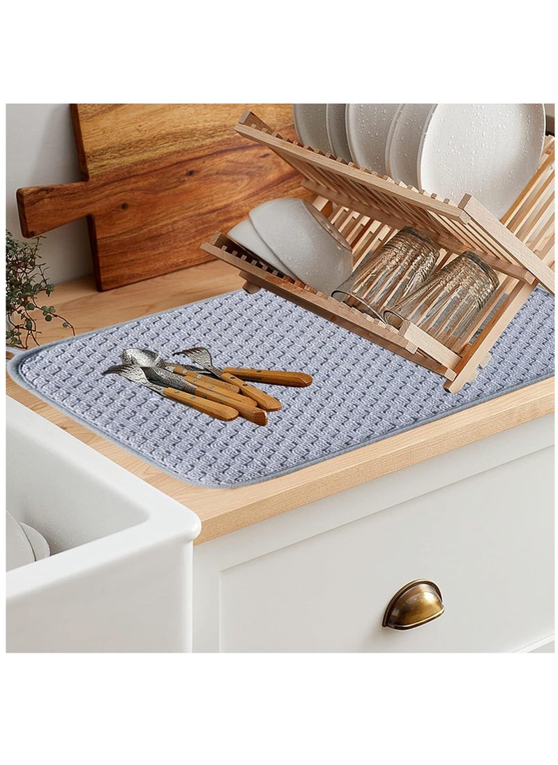 Excefore - Dish Drying Mat for Kitchen Counter: 2 Pack 24 X 17 Inch Microfiber Dish Drying Mat, Absorbent Dish Drying Pads, Dish Drying Mat with Non-slip Rubber Backed for Countertops, Sinks, Draining Racks - Image 1