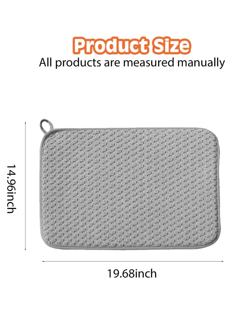 Excefore - Dish Drying Mat for Kitchen Counter: 2 Pack 24 X 17 Inch Microfiber Dish Drying Mat, Absorbent Dish Drying Pads, Dish Drying Mat with Non-slip Rubber Backed for Countertops, Sinks, Draining Racks - Image 1