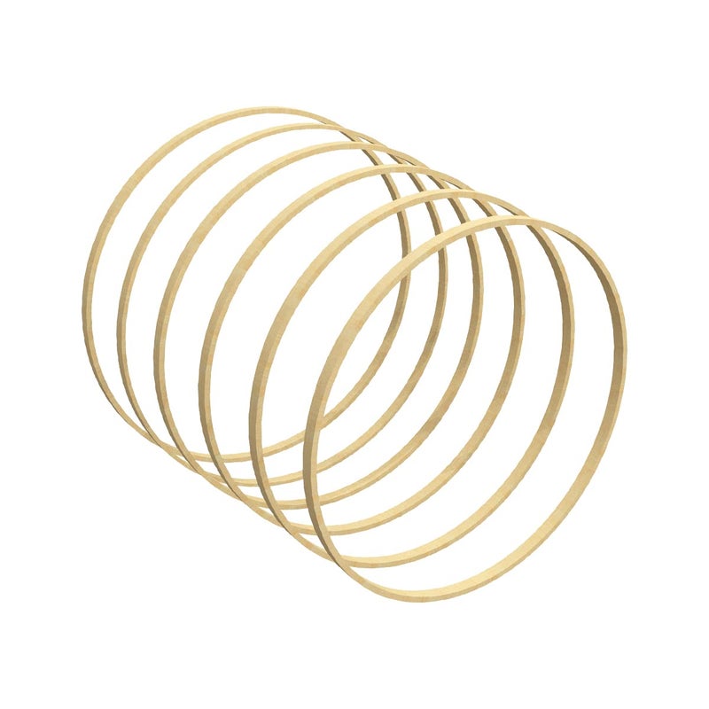 Worown 6 Pack 6 Inch Bamboo Floral Hoops Wooden Wreath Rings for Making Wedding Wreath Decor and Wall Hanging Crafts