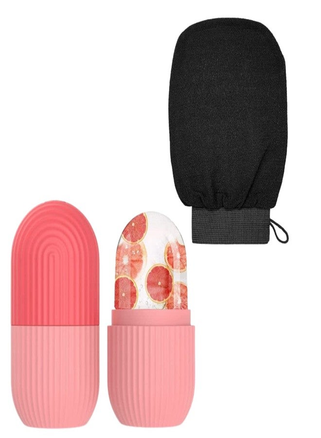 PULSBERY Exfoliating Gloves for Body Cleansing and Scrubbing With Ice Roller For face,Bath Gloves Tan Removal - made of Natural Fibre, Gentle on the Skin, Sustainable, Unisex Easy to Use (Ice Roller and Exfoliating Gloves) - Image 1