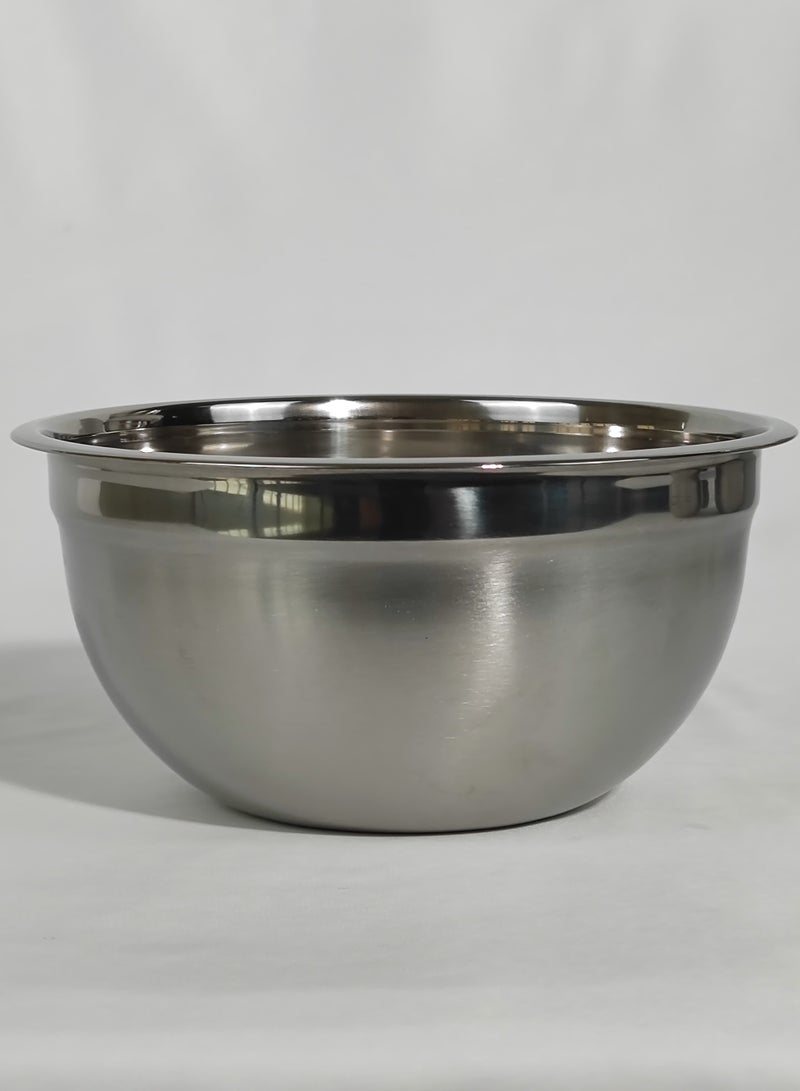 Set of 5 Glossy Stainless Steel Salad Bowl with Transparent Airtight Lids Food Storage Bowls Nesting Round Mixing Bowls for Cooking Baking Prepping
