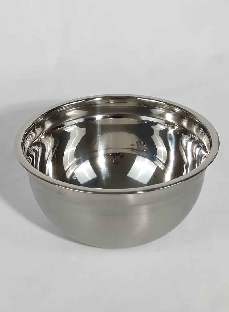 Set of 5 Glossy Stainless Steel Salad Bowl with Transparent Airtight Lids Food Storage Bowls Nesting Round Mixing Bowls for Cooking Baking Prepping