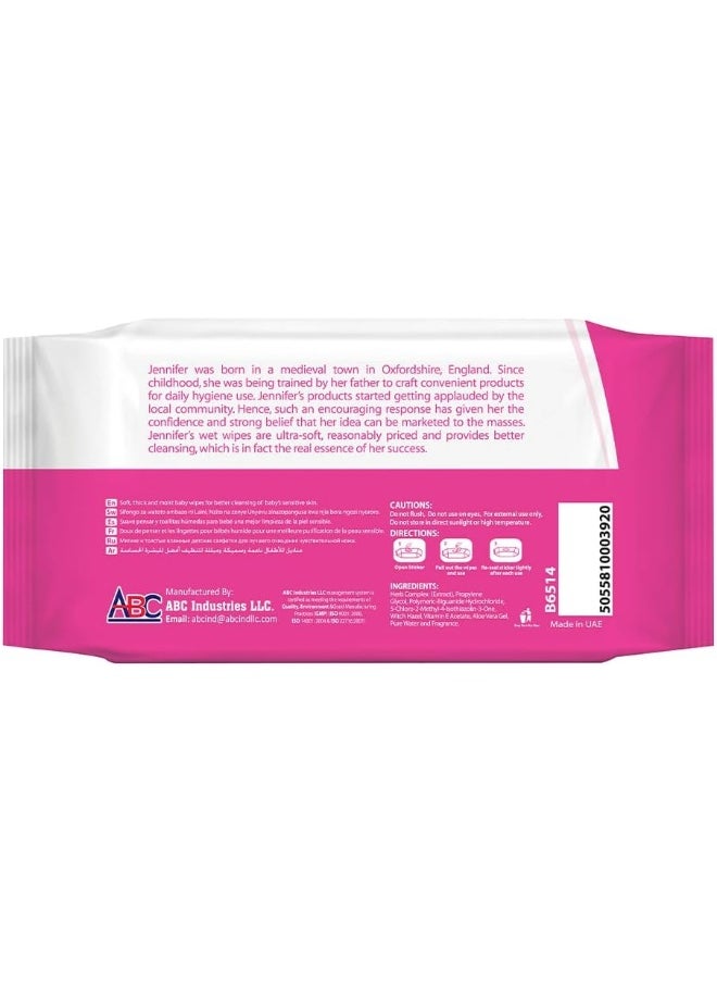Jennifer's - Baby Wipes 30's - Ultra Soft, Alcohol-Free, Extra Gentle, Aloe Vera Gel, Vitamin E, and Safe for Delicate Skin - Image 1
