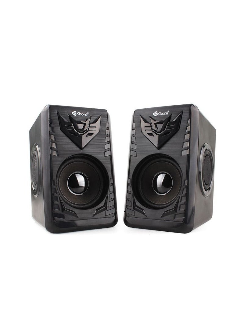 KISONLI  Multimedia Speakers Set AUX in 3W 2speakers USB 2.0 Speaker With Volume Control - T008A - Image 1