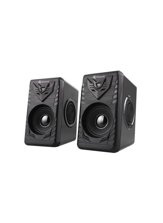 KISONLI  Multimedia Speakers Set AUX in 3W 2speakers USB 2.0 Speaker With Volume Control - T008A - Image 2