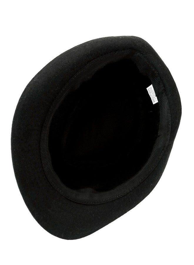 FALETO Unisex Classic Manhattan Fedora Hat with Black Band Fashion Casual Jazz Wool Cap (Black) - Image 3