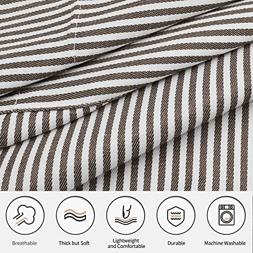NLUS 2 Pack Kitchen Cooking Aprons, Adjustable Bib Soft Chef Apron with 2 Pockets for Men Women(Black/Brown Stripes) - Image 3